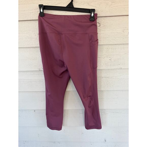 AVIA Mauve High Rise Cropped Leggings Size S (4–6) 7/8 Length Workout Yoga Pants - Picture 3 of 3